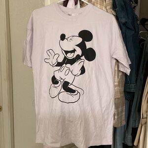 H&M White Mickey Mouse Short Sleeve Tee